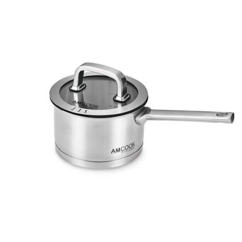 AMCOOK - Stieltopf Ø 16x9 cm für Muldenlüfter inkl. Glas-Deckel - 8500735